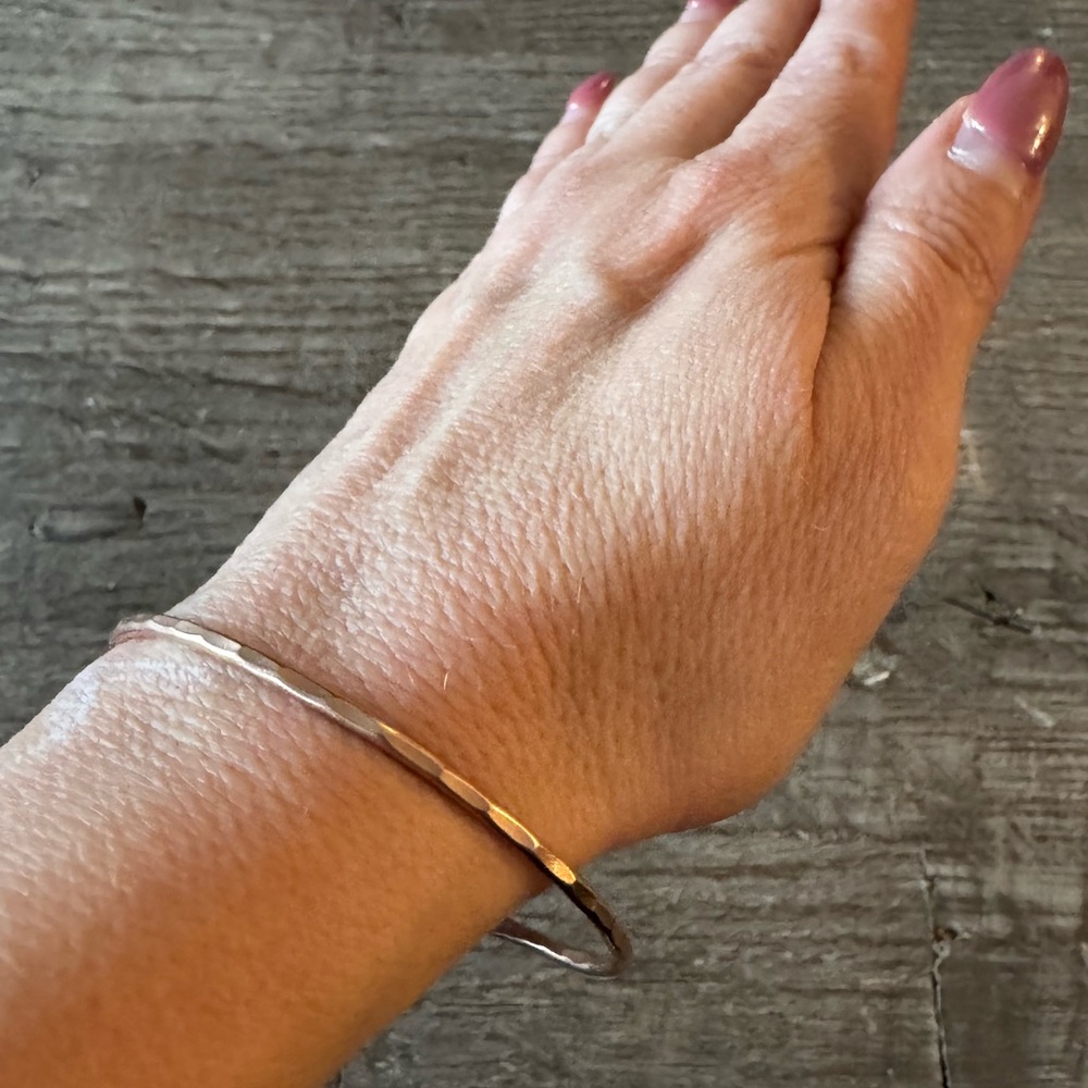 Rose Gold Plated Hammered Cuff Bracelet - NEW!